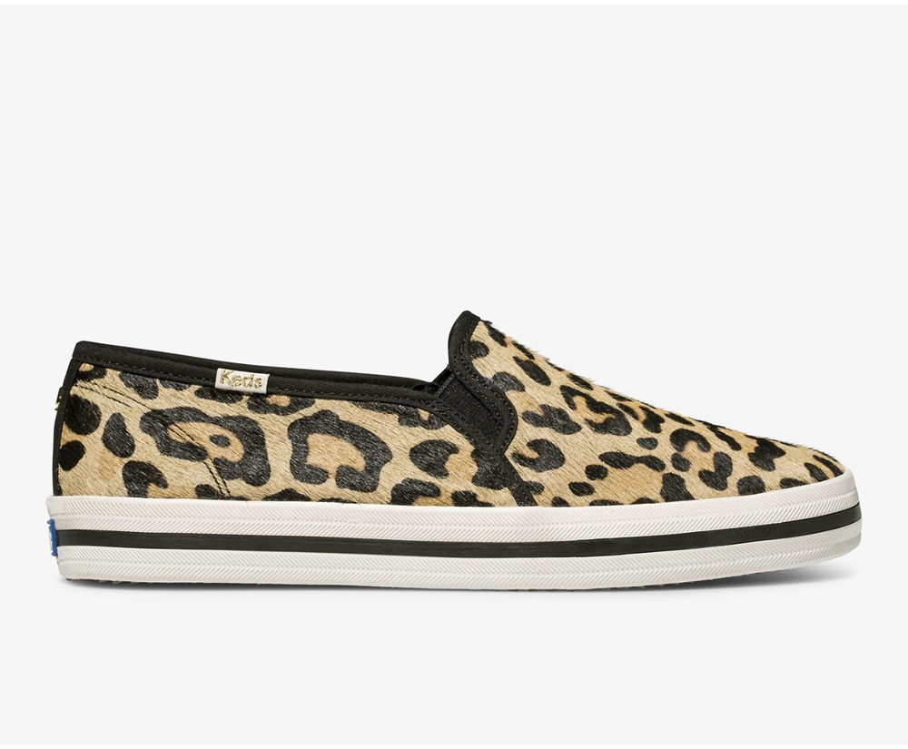 Womens Keds Slip Ons - Kate Spade new york Calf Hair Slip On - Leopard - 7581-YBICN